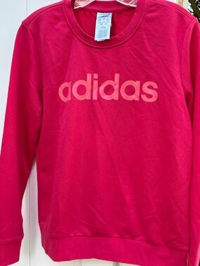 adidas Bright Pink Logo Crewneck Sweatshirt m